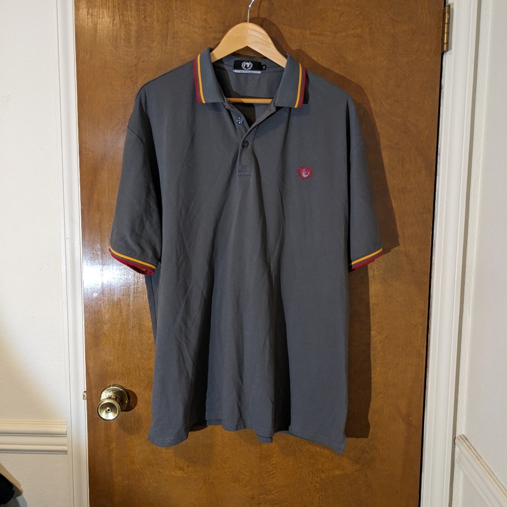 Pirate '69 Streetwear Gray Twin Tip Hawk Wreath Short Sleeve Polo Shirt